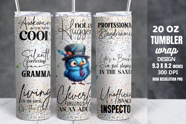 Funny Quotes 20oz Skinny Tumbler Sublimation example image 1