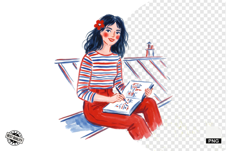 Summer Café Moments Parisian Clipart example image 1