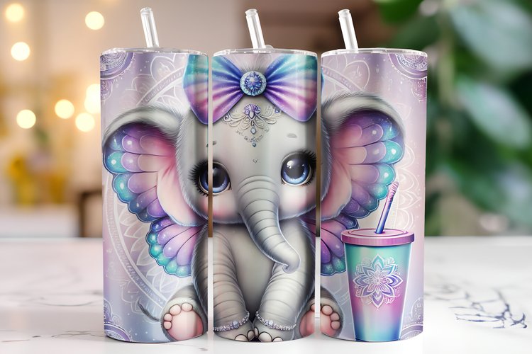 Elephant Tumbler Wrap | Sublimation | Tumblers example image 1