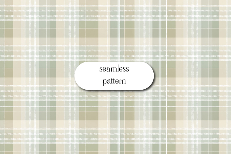 Soft Sage Green and White Seamless Watercolor Plaid Pattern