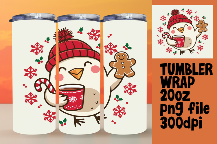 Lovely 20oz Tumbler Template for Gifts , Christmas