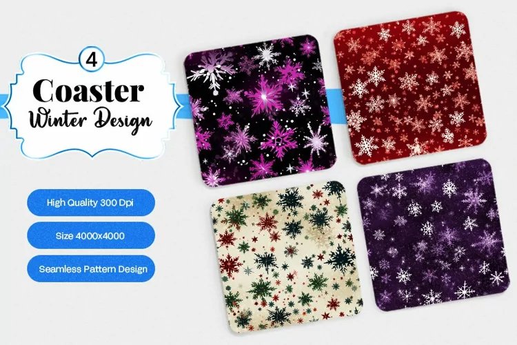 Square Coaster winter snow Sublimation