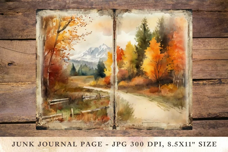 Printable Junk Journal Pages fall autumn 10
