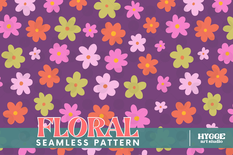 Retro Flowers Seamless Pattern Floral Png Sublimation Daisy