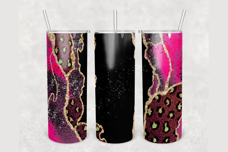 Add Your Name Pink Marble Leopard 20 oz tumbler sublimation