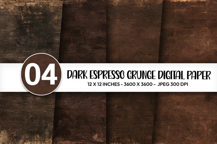 Dark Espresso Grunge Digital Paper example image 1