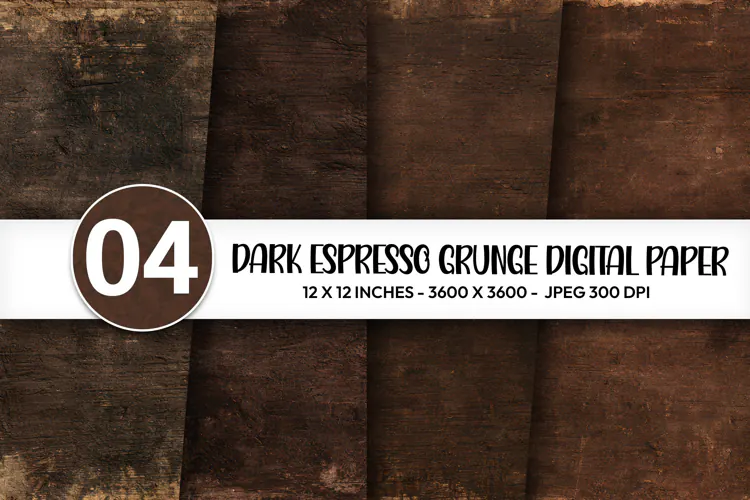 Dark Espresso Grunge Digital Paper
