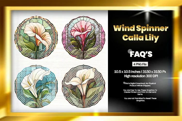 Calla Lily Wind Spinner Sublimation - 04 Variations