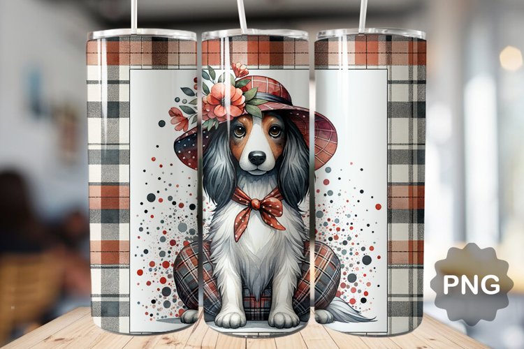 Dog Tumbler Sublimation - 20 Oz Skinny Tumbler