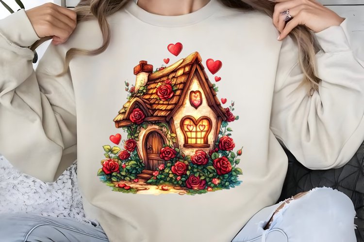 Valentines Day Fairy Houses Clipart PNG