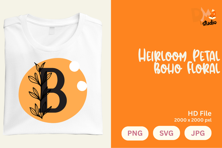 Heirloom Petal Boho Floral Monogram