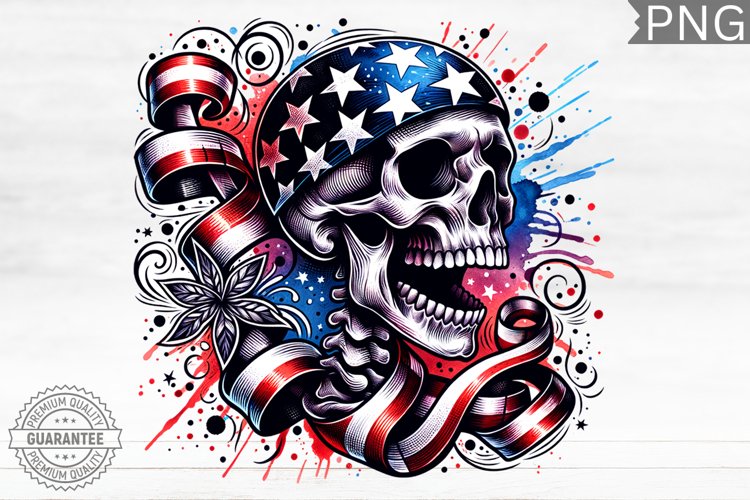 4th of July Skeleton - 4th Of July PNG Design