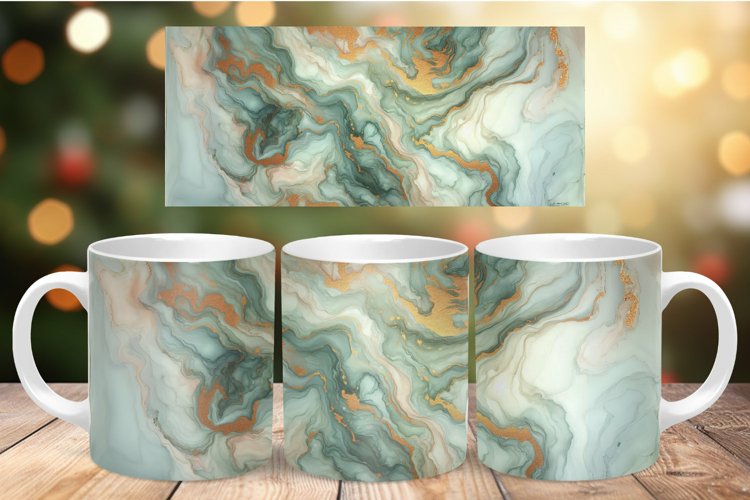 Mug Wrap Sublimation - watercolor marble