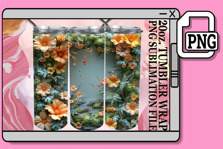 Flower Field Tumbler Sublimation 20oz