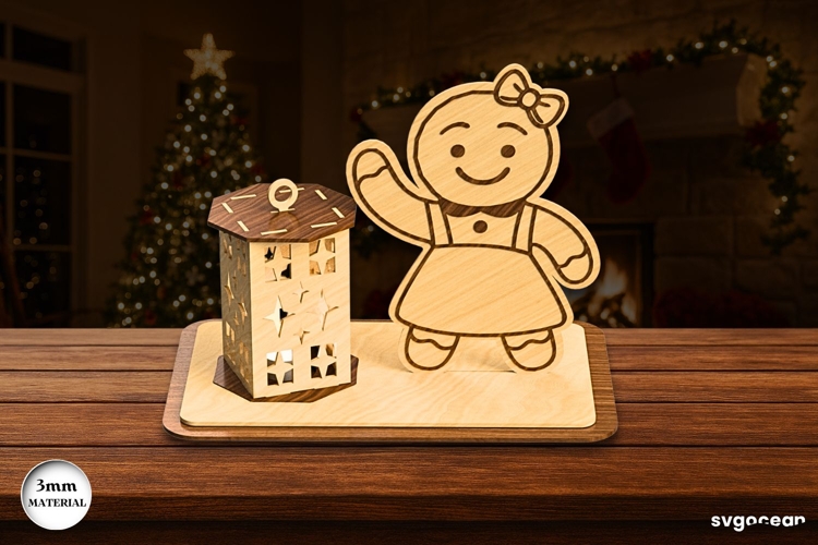 Gingerbread Girl Candle Holder Laser Cut | Glowforge | SVG