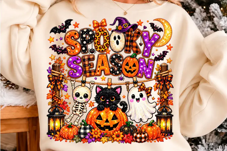 Spooky Season Cute Ghost Pumpkin Halloween PNG