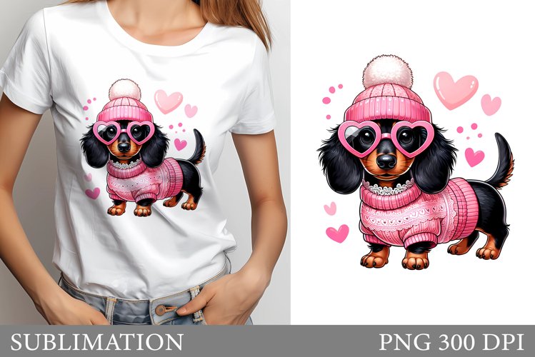 Cute Dachshund Dog Sublimation. Dachshund Dog T-Shirt Design