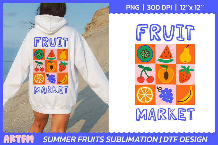 Fruit Market Sublimation | Summer Tropical Fruit DTF Print