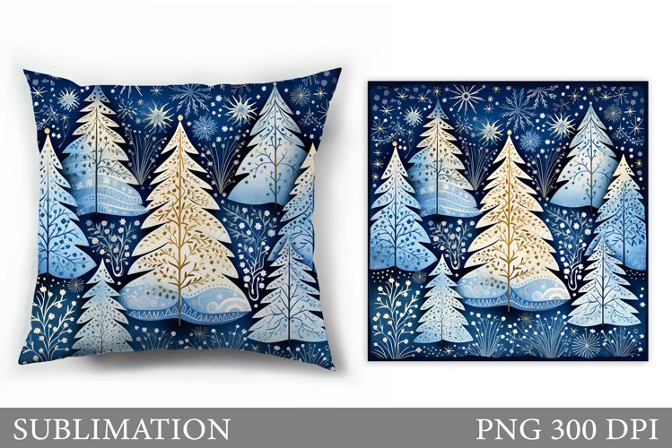 Christmas Tree Pillow Design. Christmas Pillow Sublimation example image 1