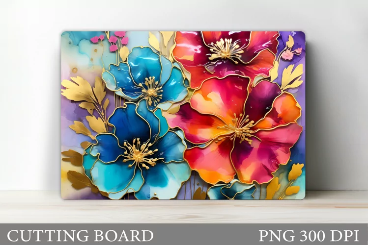 Flowers Cutting Board Design. Cutting Board Sublimation