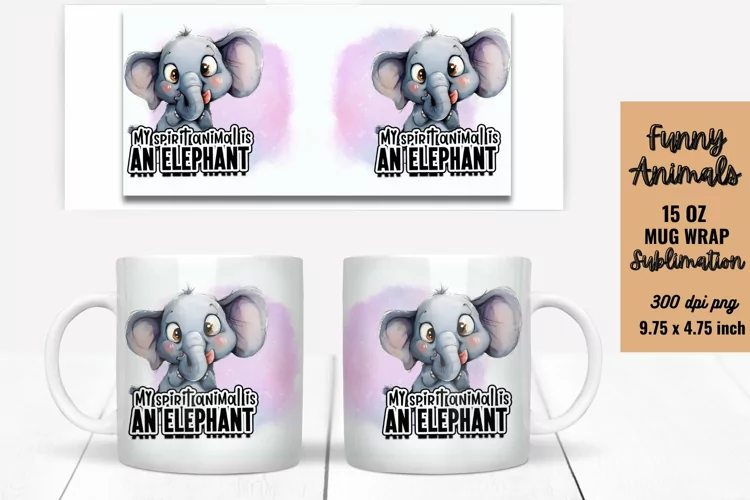 Funny Animals Mug Wrap Sublimation, Mug Wrap PNG