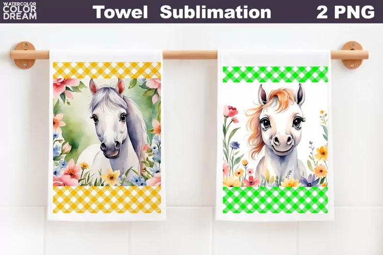 Farm Kitchen Waffle Towel | Horse Towel Sublimation