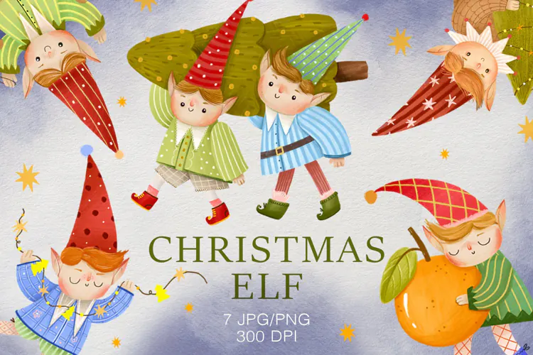 Cute Christmas Elf Clipart