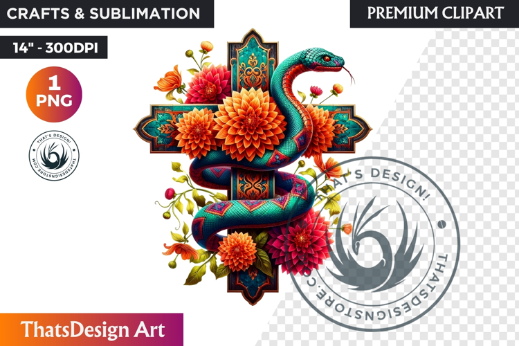 Floral Day of Dead Crosses Clipart Sugar skull PNG catrina