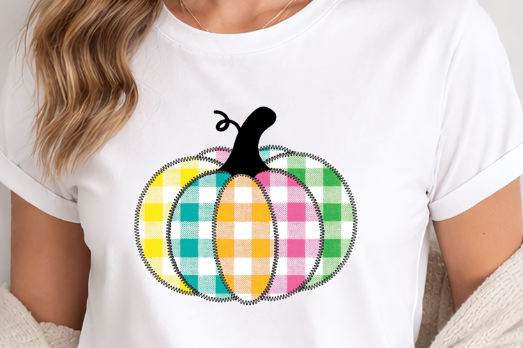 Pumpkin Plaid PNG | Colorful Buffalo Check Fall Design
