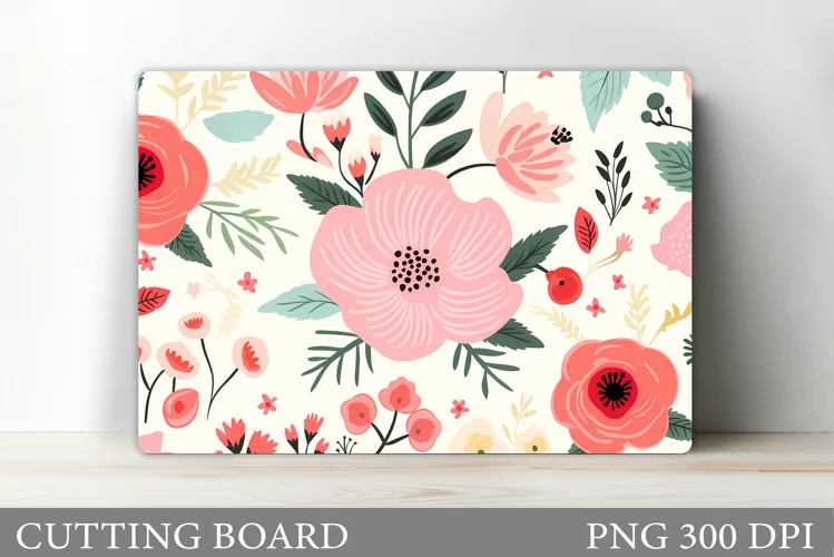 Flowers Cutting Board Design. Flowers Kitchen Cutting Board