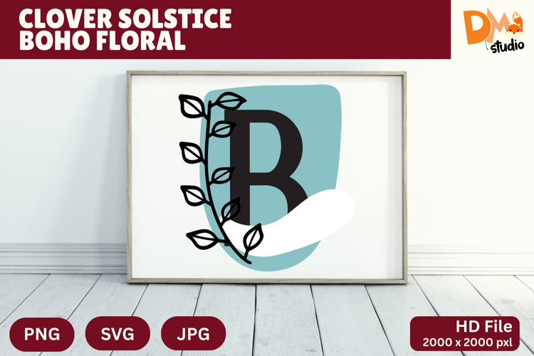 Clover Solstice Boho Floral Monogram