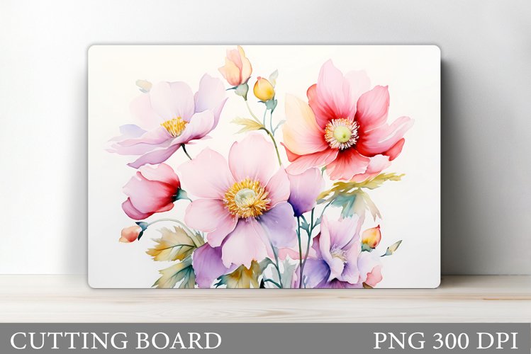 Flowers Cutting Board Design. Summer Flowers Cutting Board example image 1
