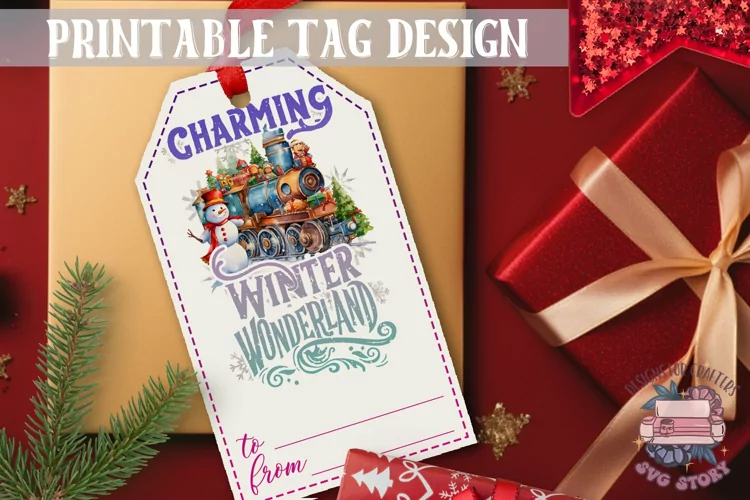 Watercolor Christmas Gift Tag Winter Wonderland Ornaments