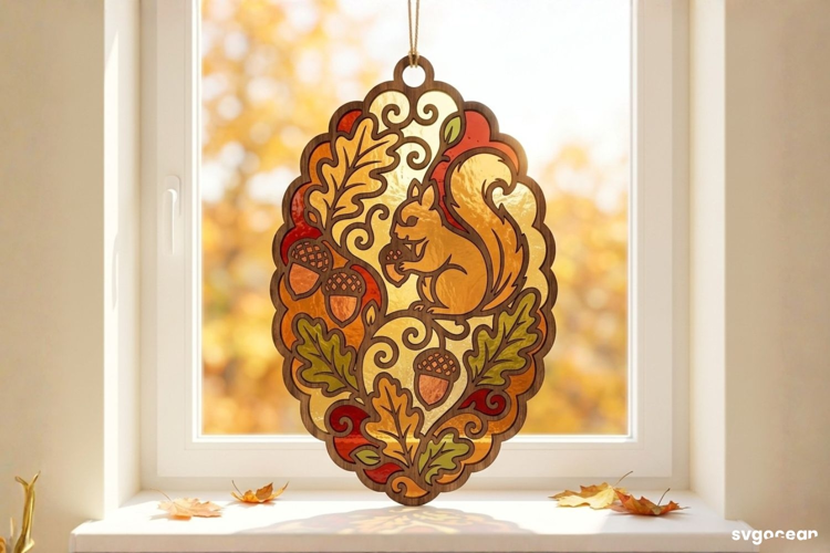 Fall Suncatcher Laser Cut | Window Decor | Glowforge