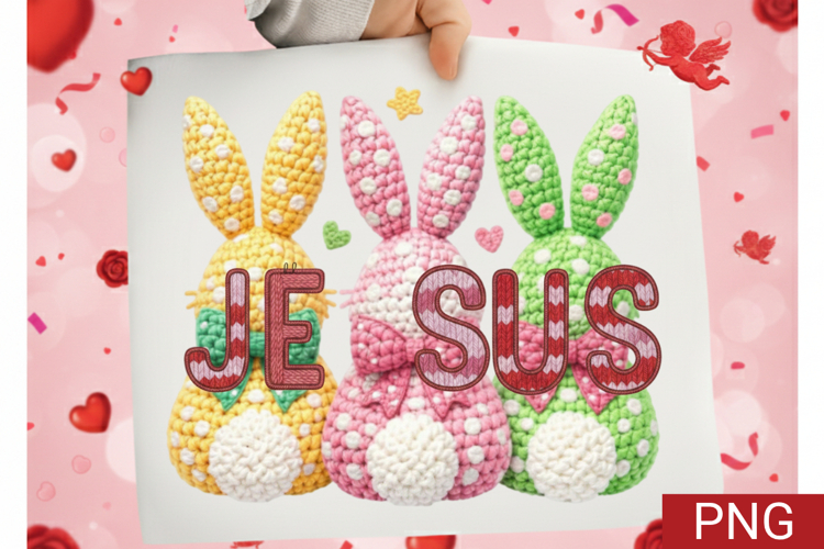 JESUS Easter Bunny Sublimation PNG