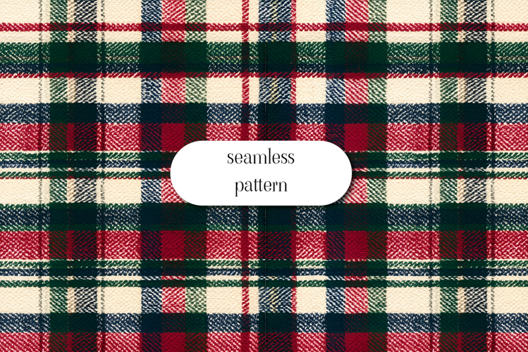 Christmas Tartan Plaid Seamless Pattern Digital Paper Design