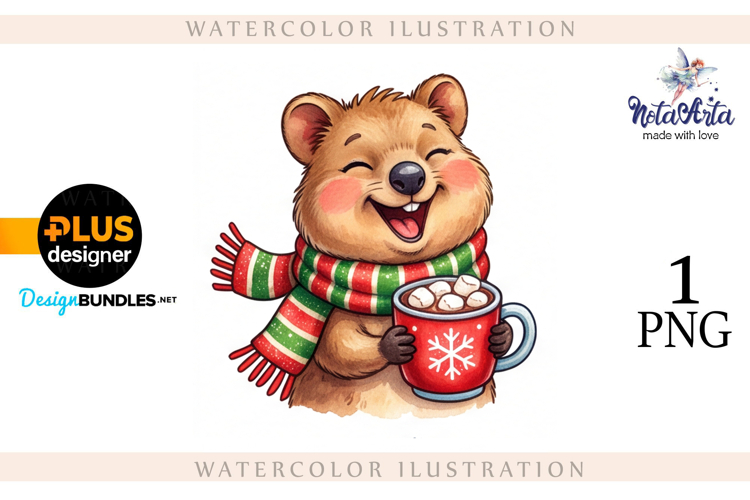 Christmas Quokka: Watercolor Holiday Magic