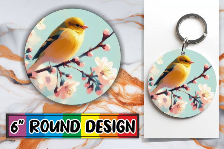 Cheerful Car Coaster Circle PNG, Birds