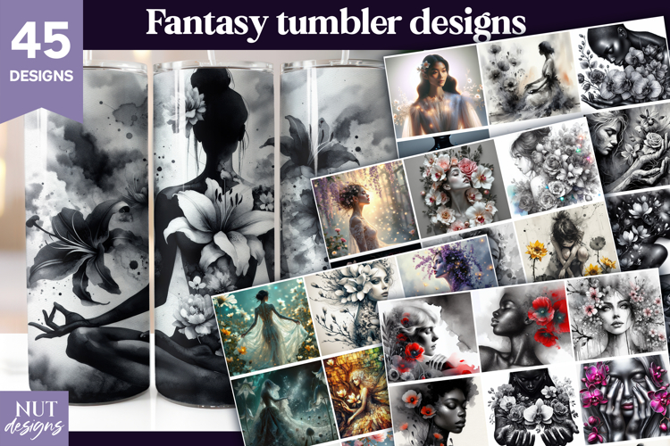 Fantasy Floral Tumbler Bundle Flower woman tumbler