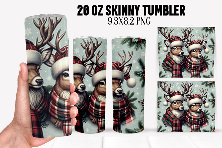 Christmas Deer Tumbler Sublimation ,20 oz Tumbler Wrap