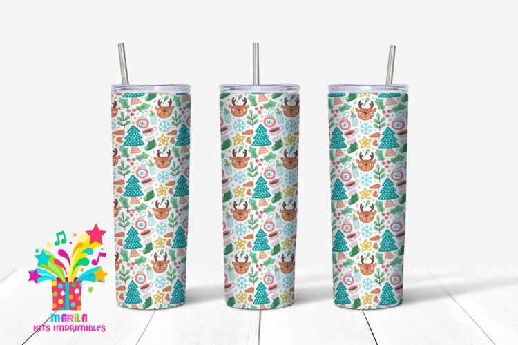 Merry Christmas Skinny tumbler Sublimation #12 example image 1