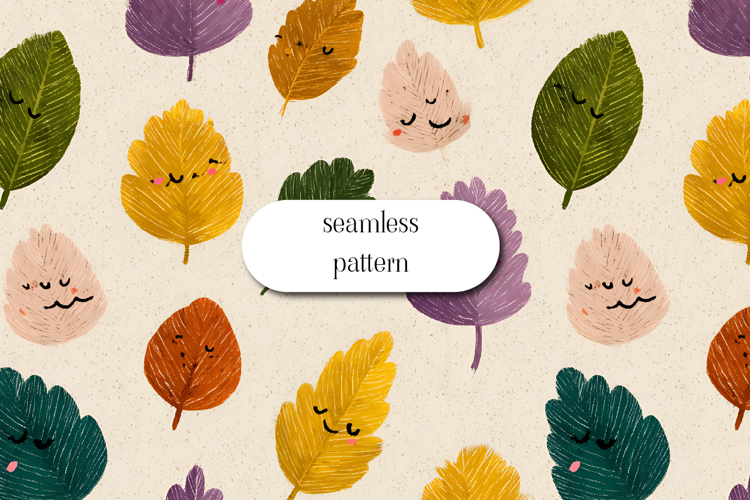 Cute Autumn Leaves Seamless Pattern Illustration
