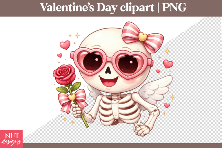 Valentines day clipart Funny Valentine Skeleton Clipart PNG