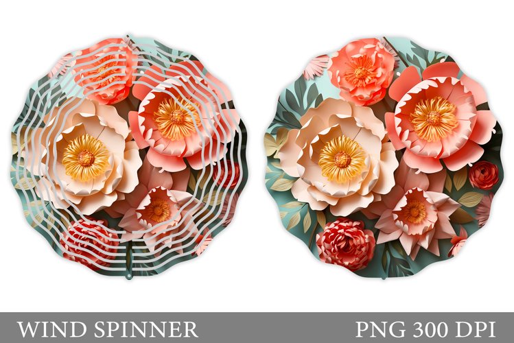3D Flowers Wind Spinner. Flowers Wind Spinner Design