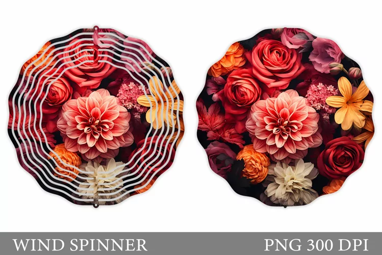Flowers Spinner Sublimation. 3D Flowers Wind Spinner