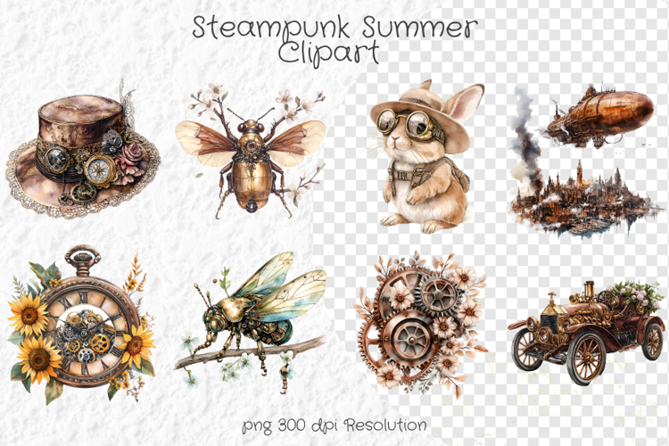 Steampunk Summer Clipart - Summer PNG