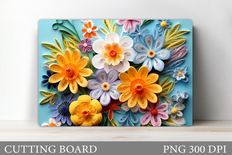 3D Flowers Cutting Board. Kitchen Cutting Board Sublimation example image 1