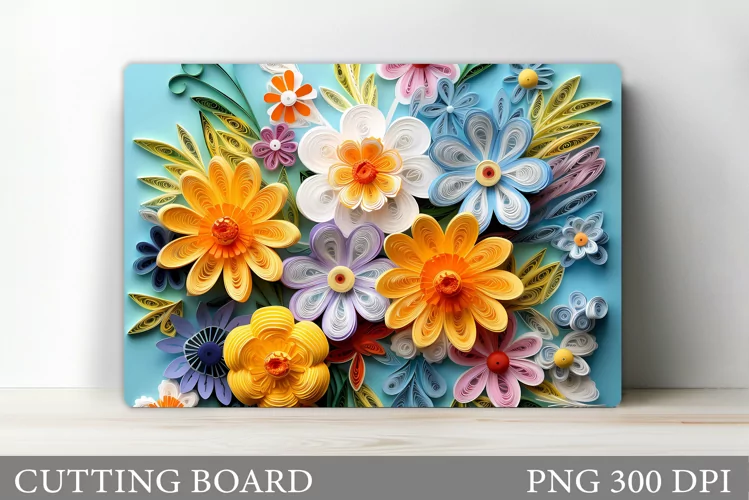 3D Flowers Cutting Board. Kitchen Cutting Board Sublimation