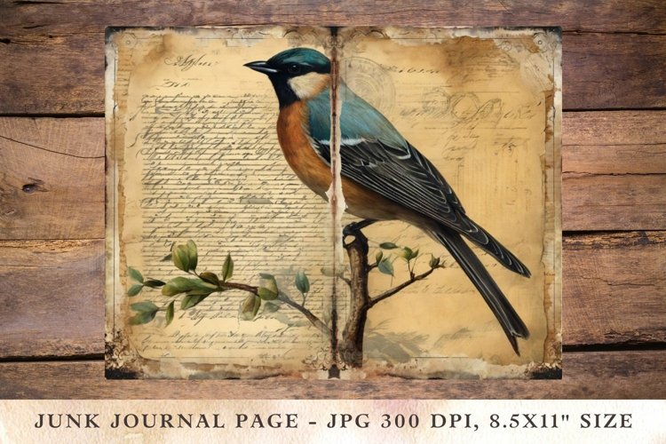 Printable Junk Journal Pages Bird 12