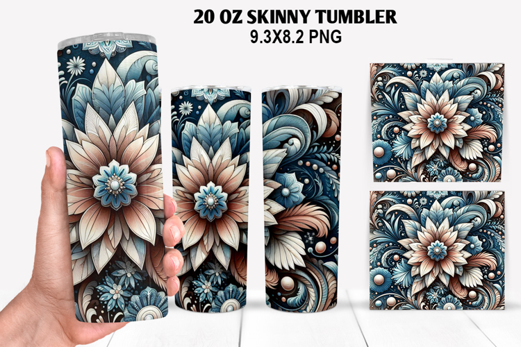 Flowers Skinny Tumbler 20oz Wrap Design, Spring Tumbler Wrap